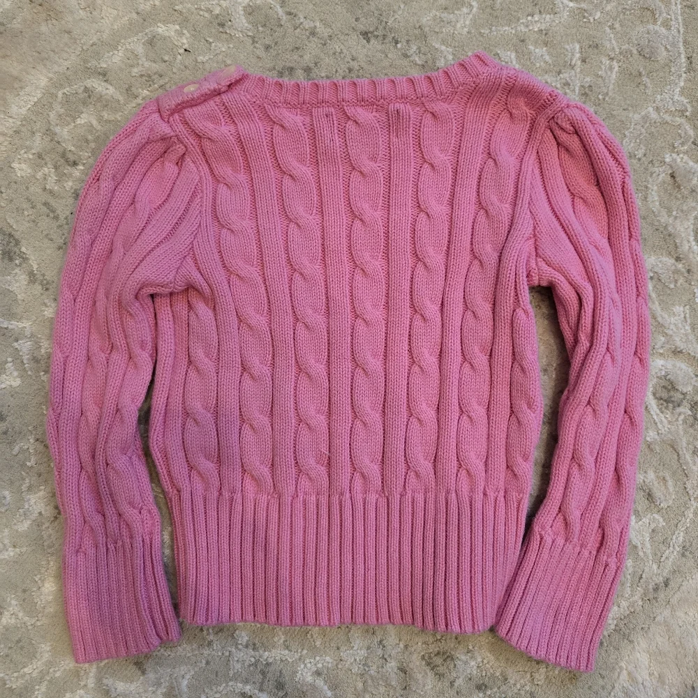 Ralph Lauren Pink Cable Knit Crew Neck Sweater